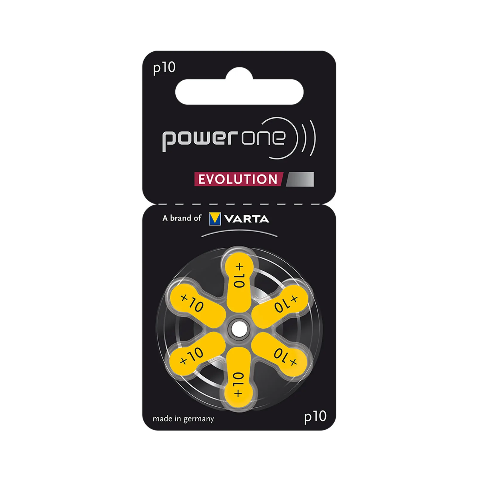 Power One EVOLUTION kuulokojeparisto 10 keltainen